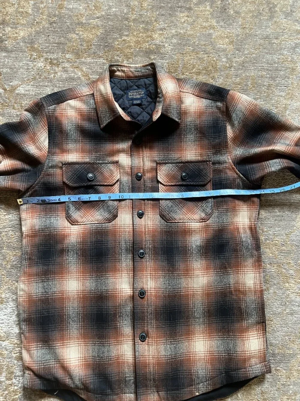 Pendleton Brown Plaid Quilted Flannel Shacket Jacket L